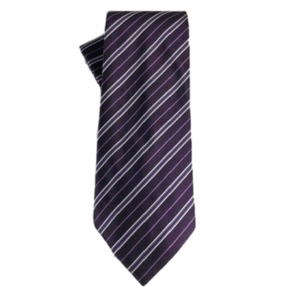 Biani of Italy Men's Tie Hanky Set Purple Lavender Silver Navy Silk Blend 4" - Picture 1 of 4